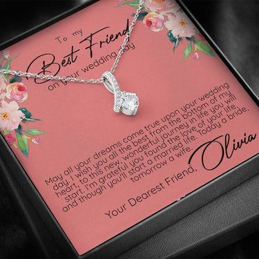 Personalized Best Friend Wedding Alluring Beauty Necklace - Love You This Much